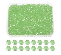 PATIKIL 1000pcs 3mm Bicone Glass Crystal Beads, Faceted Glass Spacer Beads with Box for Jewelry Making Bracelet Necklace Earrings DIY Suncatcher Craft, Light Green