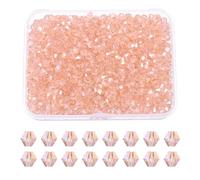 PATIKIL 1000pcs 3mm Bicone Glass Crystal Beads, Faceted Glass Spacer Beads with Box for Jewelry Making Bracelet Necklace Earrings DIY Suncatcher Craft, Water Red AB