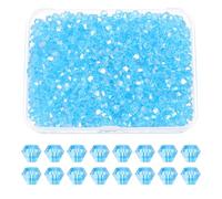 PATIKIL 1000pcs 3mm Bicone Glass Crystal Beads, Faceted Glass Spacer Beads with Box for Jewelry Making Bracelet Necklace Earrings DIY Suncatcher Craft, Sky Blue AB