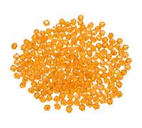 PATIKIL 1000pcs 4mm Bicone Glass Crystal Beads, Faceted Glass Spacer Beads for Jewelry Making Bracelet Necklace Earrings DIY Suncatcher Craft, Orange
