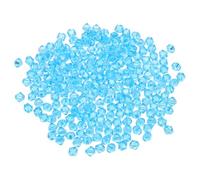 PATIKIL 1000pcs 4mm Bicone Glass Crystal Beads, Faceted Glass Spacer Beads for Jewelry Making Bracelet Necklace Earrings DIY Suncatcher Craft, Sky Blue