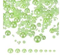 PATIKIL 1000Pcs Mix Pearls and Rhinestones, 2-10mm Mixed Sizes ABS Flatback Rhinestones Pearls for Craft Jewelry Making DIY Nail Art, Light Green