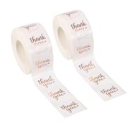PATIKIL 1000Pcs Thank You Stickers, 1" Round Self-Adhesive Labels Small Thank You Stickers Roll for Small Business Sealing Box Envelope, Thank You Style12