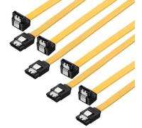 PATIKIL 100cm SATA 3.0 Data Cable, 4 Pack SATA 3.0 6Gbps Left Angled 90 Degree Connector High Speed Data Cable Backwards Compatible with Locking Latch for HDD, SSD, CD Driver, Silver
