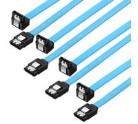 PATIKIL 100cm SATA 3.0 Data Cable, 4 Pack SATA 3.0 6Gbps Left Angled 90 Degree Connector High Speed Data Cable Backwards Compatible with Locking Latch for HDD, SSD, CD Driver, Blue