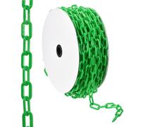 PATIKIL 100ft Plastic Barrier Chain, Safety Barrier Chain Plastic Chain Links Crowd Control Barrier for Fence Gate Garden Construction Driveway Elevator Parking Lot, Green