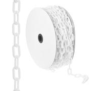 PATIKIL 100ft Plastic Barrier Chain, Safety Barrier Chain Plastic Chain Links Crowd Control Barrier for Fence Gate Garden Construction Driveway Elevator Parking Lot, White