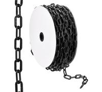 PATIKIL 100ft Plastic Barrier Chain, Safety Barrier Chain Plastic Chain Links Crowd Control Barrier for Fence Gate Garden Construction Driveway Elevator Parking Lot, Black