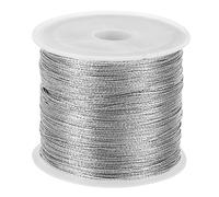 PATIKIL 100m/109yards Metallic Cord, 1 Roll 0.3mm Dia Tinsel Ornament String Thread for Craft Beading Jewelry Making Gift Wrapping Decoration, Silver