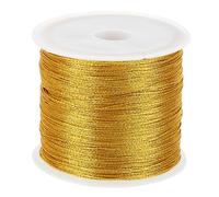 PATIKIL 100m/109yards Metallic Cord, 1 Roll 0.3mm Dia Tinsel Ornament String Thread for Craft Beading Jewelry Making Gift Wrapping Decoration, Gold