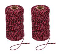 PATIKIL 100m Butcher String Twine, 2 Roll 2mm Cotton Bakers Decorative Twine String Rope Cord for Gift Wrapping Arts Crafts Party Kitchen Gardening, Red Black