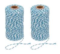 PATIKIL 100m Butcher String Twine, 2 Roll 2mm Cotton Bakers Decorative Twine String Rope Cord for Gift Wrapping Arts Crafts Party Kitchen Gardening, Blue White