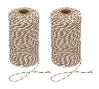 PATIKIL 100m Butcher String Twine, 2 Roll 2mm Cotton Bakers Decorative Twine String Rope Cord for Gift Wrapping Arts Crafts Party Kitchen Gardening, Brown White