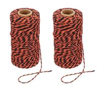 PATIKIL 100m Butcher String Twine, 2 Roll 2mm Cotton Bakers Decorative Twine String Rope Cord for Gift Wrapping Arts Crafts Party Kitchen Gardening, Orange Black