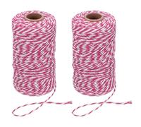 PATIKIL 100m Butcher String Twine, 2 Roll 2mm Cotton Bakers Decorative Twine String Rope Cord for Gift Wrapping Arts Crafts Party Kitchen Gardening, Rose White