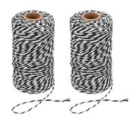 PATIKIL 100m Butcher String Twine, 2 Roll 2mm Cotton Bakers Decorative Twine String Rope Cord for Gift Wrapping Arts Crafts Party Kitchen Gardening, Black White