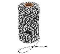 PATIKIL 100m Butcher String Twine, 2mm Cotton Bakers Decorative Twine String Rope Cord for Gift Wrapping Arts Crafts Party Kitchen Gardening, Black White