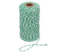 PATIKIL 100m Butcher String Twine, 2mm Cotton Bakers Decorative Twine String Rope Cord for Gift Wrapping Arts Crafts Party Kitchen Gardening, Green White