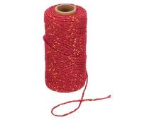 PATIKIL 100m Butcher String Twine, 2mm Cotton Bakers Decorative Twine String Rope Cord for Gift Wrapping Arts Crafts Party Kitchen Gardening, Golden Red