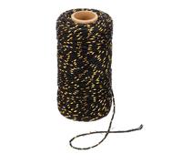 PATIKIL 100m Butcher String Twine, 2mm Cotton Bakers Decorative Twine String Rope Cord for Gift Wrapping Arts Crafts Party Kitchen Gardening, Gold Black