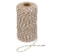 PATIKIL 100m Butcher String Twine, 2mm Cotton Bakers Decorative Twine String Rope Cord for Gift Wrapping Arts Crafts Party Kitchen Gardening, Brown White