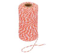 PATIKIL 100m Butcher String Twine, 2mm Cotton Bakers Decorative Twine String Rope Cord for Gift Wrapping Arts Crafts Party Kitchen Gardening, Orange White