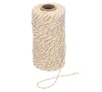 PATIKIL 100m Butcher String Twine, 2mm Cotton Bakers Decorative Twine String Rope Cord for Gift Wrapping Arts Crafts Party Kitchen Gardening, Gold Beige