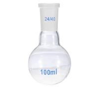 PATIKIL 100ml Boiling Flask, 3.3 Borosilicate Glass Single Neck Round Bottom Flask Heavy Wall with 24/40 Standard Taper Outer Joint for Laboratory, Clear