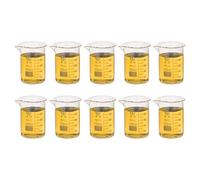PATIKIL 100ml Low Form Glass Beaker, 10Pcs 3.3 Borosilicate Glass Beakers Graduated Measuring Cup with Spout for Lab Experiment, Cooking and Baking, Clear
