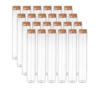 PATIKIL 100ml Test Tubes, 24pcs 7.09x1.18 Glass Clear Flat Bottom Test Tube Containers with Cork Stopper for Bead Party Candy Bath Salt Storage Scientific Experiment Plant Propagation