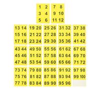 PATIKIL 100mm Consecutive Number Stickers 1-100, Square Self-Adhesive Vinyl Number Decals for Inventory Storage Organizing, Locker, Toolbox, Bins, Indoor Outdoor, Yellow