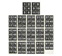 PATIKIL 100mm Consecutive Number Stickers 1-100, Square Self-Adhesive Vinyl Number Decals for Inventory Storage Organizing, Locker, Toolbox, Bins, Indoor Outdoor, Black