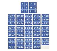 PATIKIL 100mm Consecutive Number Stickers 1-100, Square Self-Adhesive Vinyl Number Decals for Inventory Storage Organizing, Locker, Toolbox, Bins, Indoor Outdoor, Blue