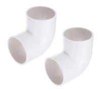 PATIKIL 100mm OD Elbow 90 Degree Duct Connector, 2 Pcs PVC Plastic Dryer Hose Connector Pipe Fitting Adapter Coupling for Vent Hose or Straight Pipe Systems DIY, White