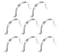PATIKIL 100mm Rigid Pipe Strap, 8 Pcs 304 Stainless Steel Conduit Clamp 2 Hole U Bracket Pipe Clamp Tube Strap for Pipe Cable Wire Fixing, (3-8/9")