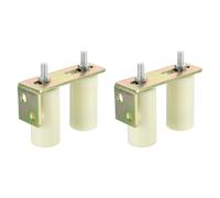 PATIKIL 100mmx50mm Slide Gate Guide Roller, 2Set Universal Adjustable Heavy Duty Sliding Gate Guide Roller Hardware Kit with L-Bracket for Sliding Rolling Gate of Balcony, Bedroom, White