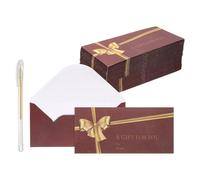 PATIKIL 100Pack Mini Envelopes, 7x3 Card V Flap Small Business Card Envelopes with Gold Ink Pen for Office Wedding Invitations Graduation Party Gift, Red