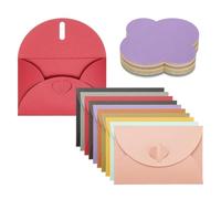 PATIKIL 100Pack Small Gift Cards Envelopes, Heart Clasp 10 Assorted Colors Mini Card Envelopes for Business Card Easter Wedding Greeting Graduation Party Invitation, 4X3 Inches