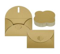 PATIKIL 100Pack Small Gift Cards Envelopes, Heart Clasp Gold Mini Card Envelopes for Business Card Easter Wedding Greeting Graduation Party Invitation, 4X3 Inches