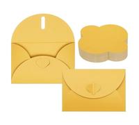 PATIKIL 100Pack Small Gift Cards Envelopes, Heart Clasp Yellow Mini Card Envelopes for Business Card Easter Wedding Greeting Graduation Party Invitation, 4X3 Inches