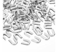 PATIKIL 100Pcs 10mm 2/5inch Width Spiral Boning Tips for Sewing, Galvanized Carbon Steel Corset Boning Tips Covers End Cap for Costume Bridal Dress, Silver Tone