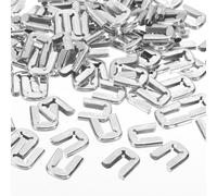 PATIKIL 100Pcs 12mm 1/2inch Width Spiral Boning Tips for Sewing, Galvanized Carbon Steel Corset Boning Tips Covers End Cap for Costume Bridal Dress, Silver Tone