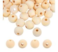 PATIKIL 100pcs 18mm Beige Natural Wood Beads with 4.5mm Hole Unfinished Round Wooden Loose Spacer Balls Bulk for DIY Crafts Garland Macrame Farmhouse Decor Jewelry Making