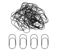 PATIKIL 100pcs 2inch Paper Clip, 50mm Large Paper Clip Cute Huge Metal Clips Rust-Proof Strong Durable Bulk Big for Office, Black