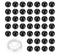 PATIKIL 100Pcs Black Obsidian Beads, 8mm Natural Stone Beads Loose Round Gemstone Spacer Genuine Real Stone with Crystal Stretch Cord for Jewelry Making DIY Bracelets Necklaces