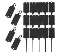 PATIKIL 100Pcs Blank Waterproof Plastic Tags, Black 2.48 x 1.46 Inch | Label Seal Shipping Tags,Key Storage Marker Ties,Hang Tags,Reusable Writable,with Zip Tie,for Labeling Luggage