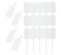 PATIKIL 100Pcs Blank Waterproof Plastic Tags, White 2.48 x 1.46 Inch | Label Seal Shipping Tags,Key Storage Marker Ties,Hang Tags,Reusable Writable,with Zip Tie,for Labeling Luggage