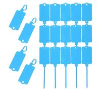 PATIKIL 100Pcs Blank Waterproof Plastic Tags With Zip Tie - Label Seal for Shipping, Key Storage, Labeling Luggage - Reusable Writable Marker, Blue 2.48 x 1.46 Inch