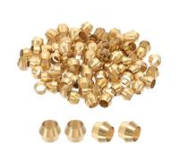 PATIKIL 100Pcs Brass Compression Sleeves Ferrules, Tube OD 3/16" Compression Fittings Assortment Kit for Connecting Air, Fuel, Water, Oil and Inert Gases Lines