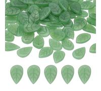 PATIKIL 100Pcs Jade Green Leaf Beads, Glass/Glazed, 18mm x 10mm x 3mm, Crystal Czech Glass Beads, Spacer Bead for DIY Jewelry Making Bracelets Necklace
